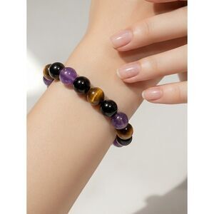 Natural Stone Protection Bracelet Amethyst Obsidian Tiger’s Eye Quartz